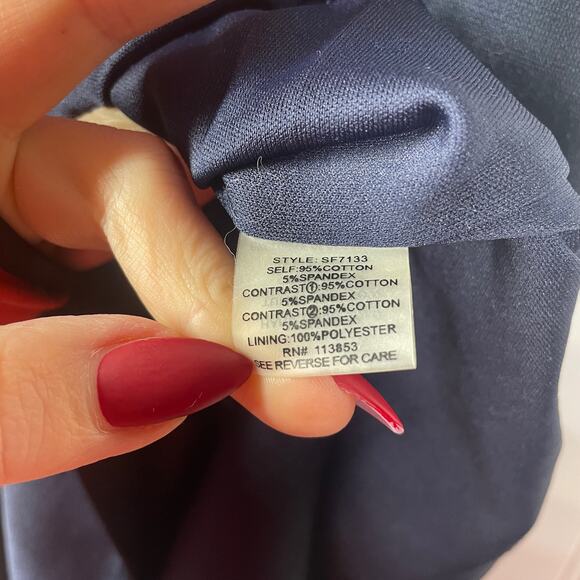 41Hawthorn Women's Tan & Navy Sleeveless Back Zipper Knee Length Dress Size M - Picture 5 of 9